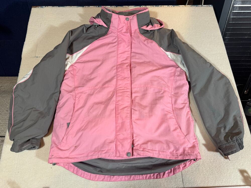 Cabela's Women's Medium Winter Coat 3 in 1 Jacket Pink Grey Hooded